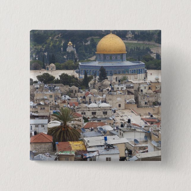 Temple Mount and Dome of the Rock Pinback Button (Front)