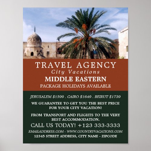 Temple Mount Jerusalem Travel Agency Advertising Poster