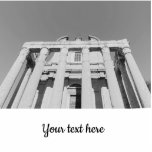 Temple of Antonino and Faustina  Cutout<br><div class="desc">Celebrate timeless Roman architecture with this striking black-and-white photo sculpture featuring the iconic Temple of Antoninus and Faustina. The detailed photograph captures the grandeur and history of the ancient temple, showcasing its majestic columns and weathered elegance. Below the image, a customizable text area allows you to add a name, date,...</div>