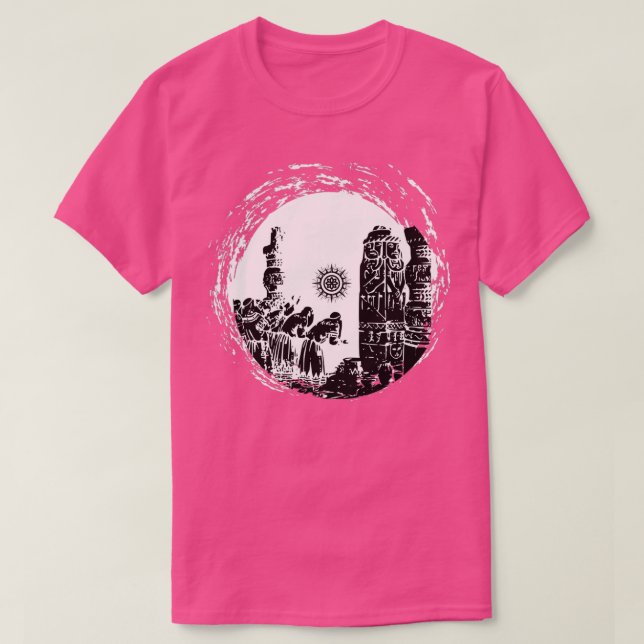 Temple of Arkona Zbruch Idol Slavic Pagans Worship T-Shirt (Design Front)