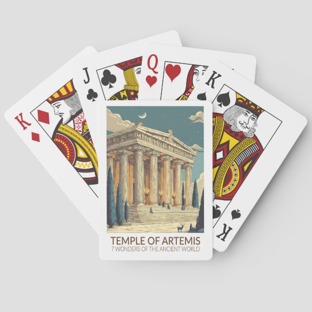 Temple of Artemis Seven Wonders of the World Art Poker Cards (Back)