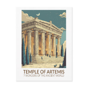 Temple of Artemis Seven Wonders of the World Art Postcard