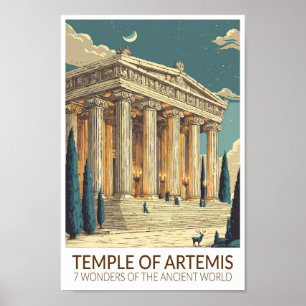Temple of Artemis Seven Wonders of the World Art Poster