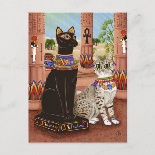 Temple of Bastet Egypt Bast Goddess Cat Postcard