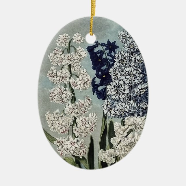Temple of Flora Hyacinths Flowers Ceramic Ornament (Front)