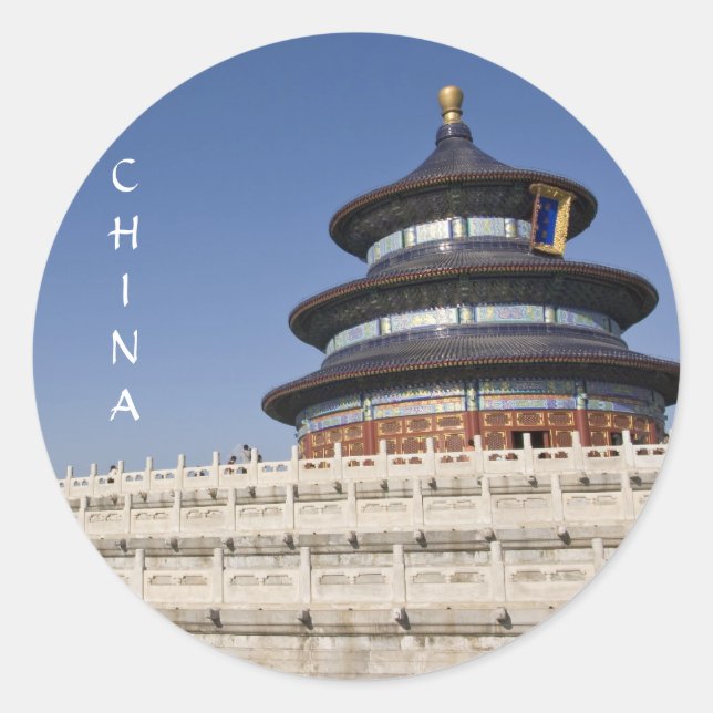 Temple of Heaven in Beijing Classic Round Sticker (Front)