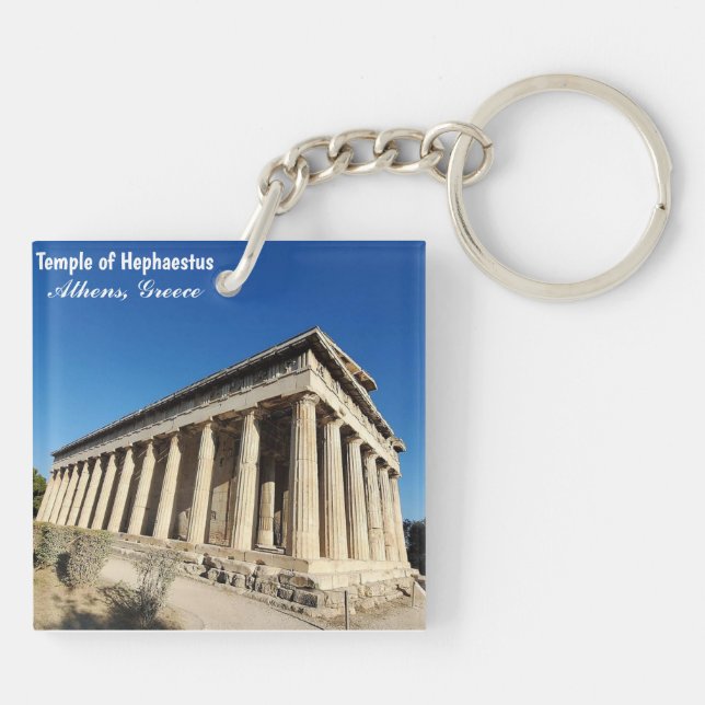 Temple of Hephaestus Athens Greece Souvenir Keychain (Back)
