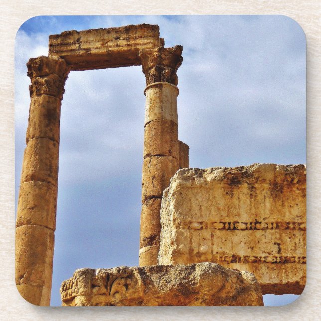 Temple of Hercules Columns Beverage Coaster (Front)