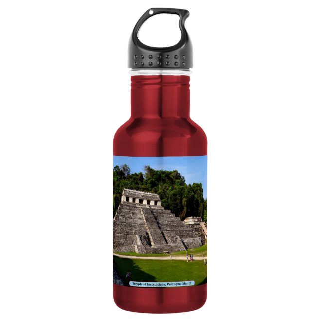 Temple of Inscriptions, Palenque, Mexico Water Bottle (Front)