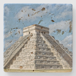 Temple of  Kukulcán, Pyramid, Chichen Itza, Mexico Stone Coaster