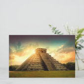 Temple of Kukulkan Yucatan stylized paper sheet (Standing Front)