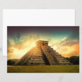 Temple of Kukulkan Yucatan stylized paper sheet (Front/Back)