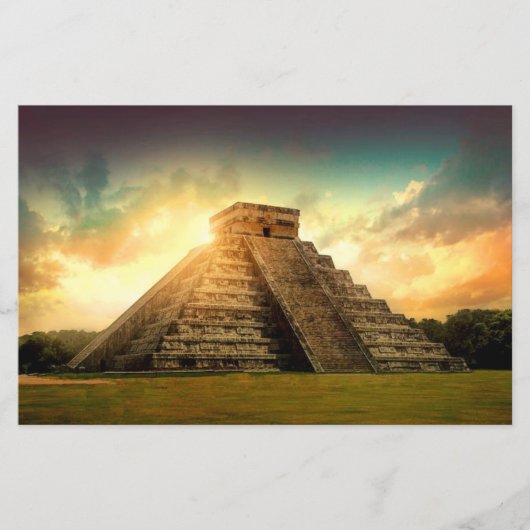 Temple of Kukulkan Yucatan stylized paper sheet (Front)