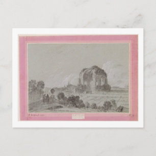 Temple of Minerva Medici, Rome, 1754 (drawing and Postcard