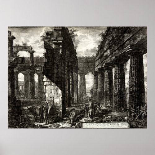 Temple of Neptune Paestum _ Giovanni Battista Pir Poster