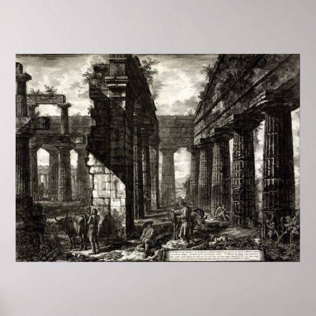 Temple of Neptune, Paestum - Giovanni Battista Pir Poster (Front)