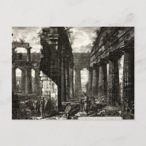 Temple of Neptune Paestum _ Giovanni Piranesi Postcard