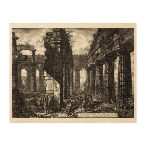 Temple of Neptune Paestum _ Giovanni Piranesi Wood Wall Art