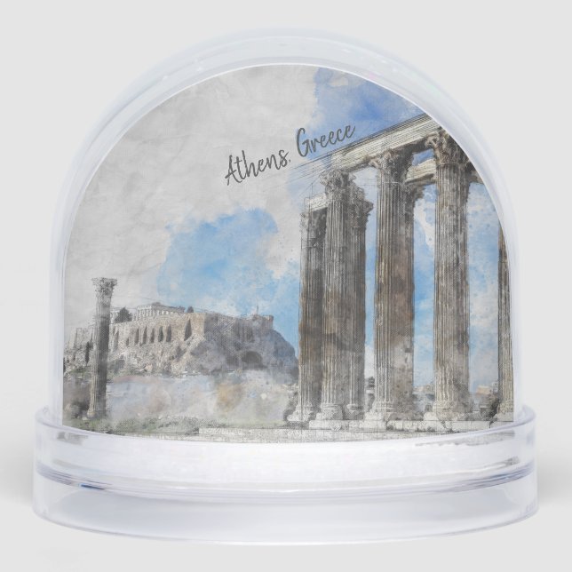 Temple of Olympian Zeus Athens – Ancient Greece Snow Globe (Front)