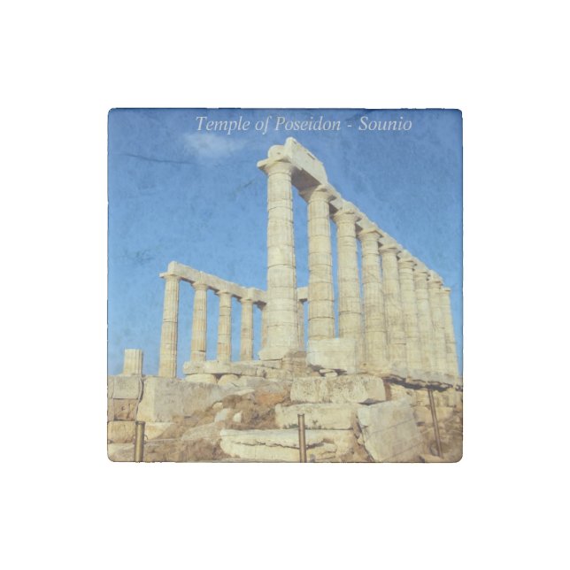 Temple of Poseidon - Sounio Stone Magnet (Front)