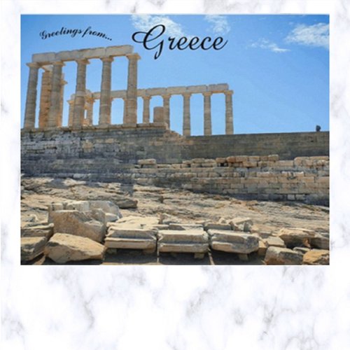 Temple of Poseidon Sounion Greece  Postcard