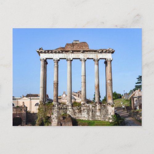 Temple of Saturn in the Roman Forum _ Rome Italy Postcard