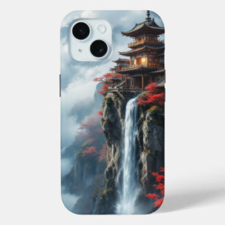 Temple of the Eternal Falls: Crimson Dawn iPhone 15 Case