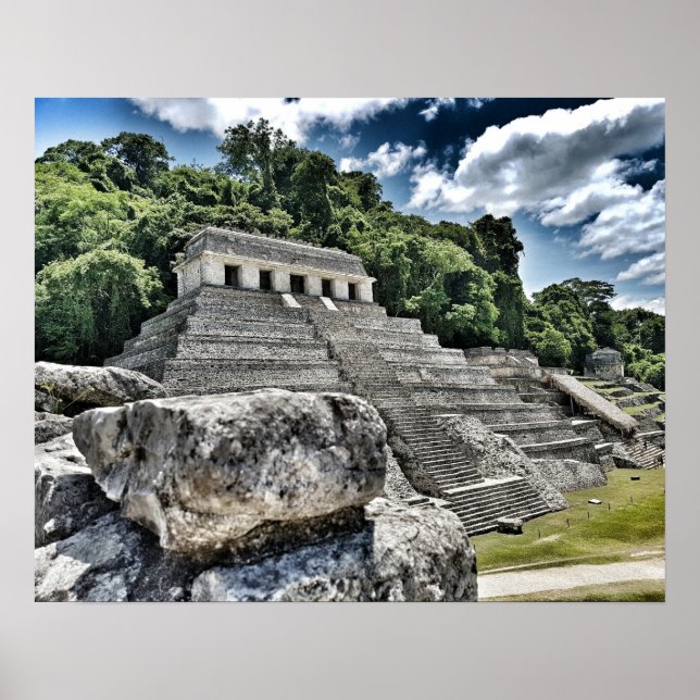 Temple of the Inscriptions, Palenque, Mexico Poster (Front)