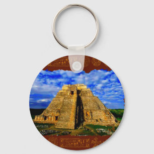 Temple of the Magician Mayan Gift item Keychain