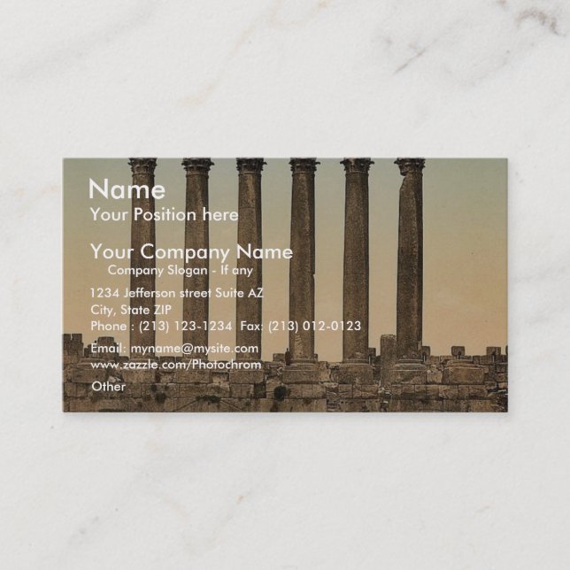 Temple of the Sun, front view, Baalbek, Holy Land, Business Card (Front)