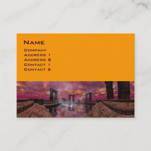 TEMPLE OF THE WATER  Purple Yellow Business Card