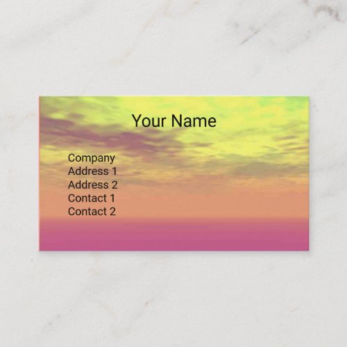 TEMPLE OF WATER  Pink Yellow Purple Clouds Sci_Fi Business Card