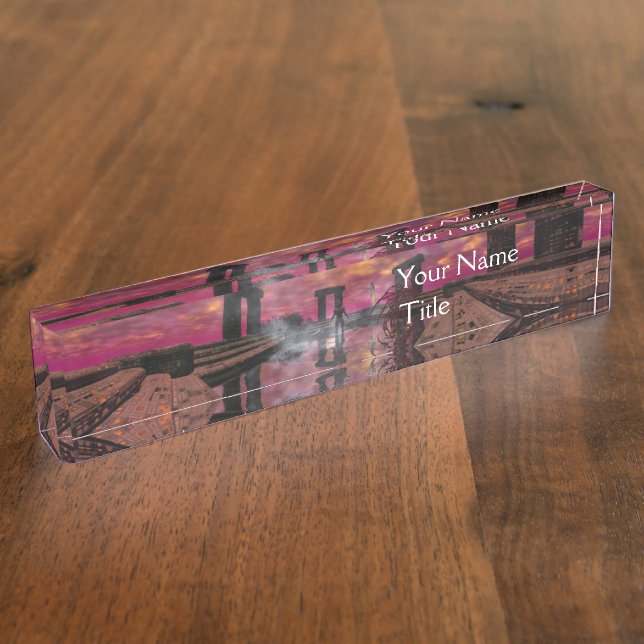 TEMPLE OF WATER Science Fiction,Sci-Fi Desk Name Plate (Side)