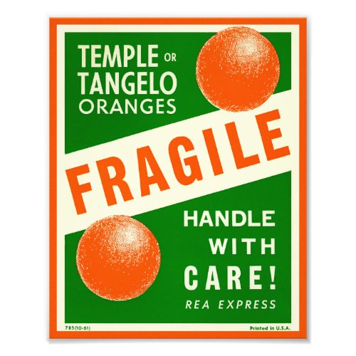 Temple or Tangelo Oranges packing label Photo Print