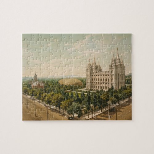 Temple Square Salt Lake City Utah in 1899 Jigsaw Puzzle