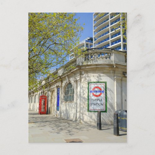 Temple Station London UK Postcard