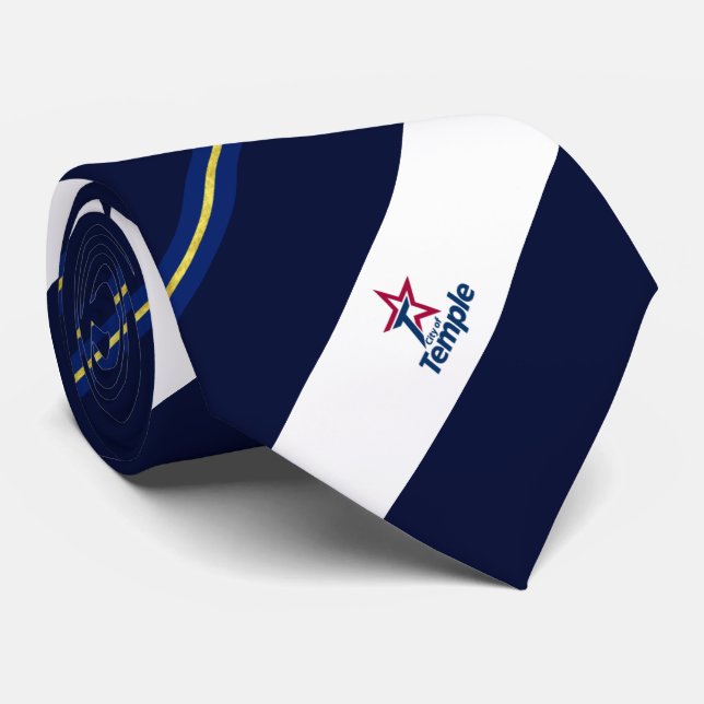 Temple (Texas) city flag Neck Tie (Rolled)