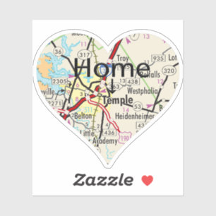 Temple Texas Map Sticker