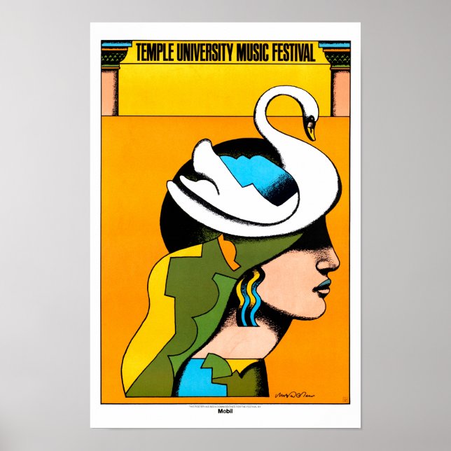 Temple University Music Festival Vintage Poster (Front)