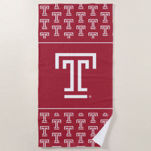 Temple University Temple T Beach Towel