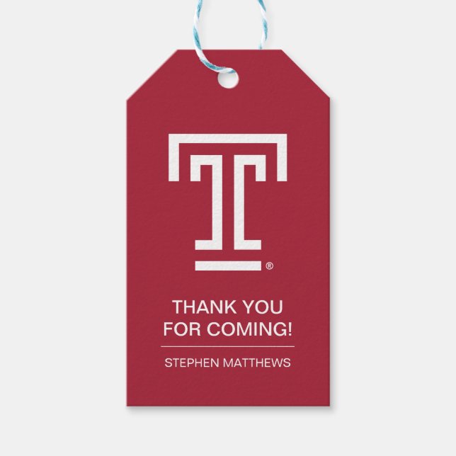 Temple University | Temple T Gift Tags (Front)