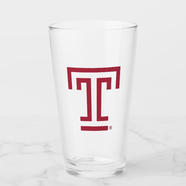 Temple University | Temple T Glass (Front)