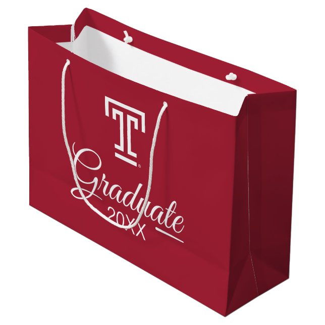 Temple University | Temple T Large Gift Bag (Front Angled)