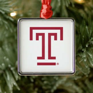 Temple University | Temple T Metal Ornament