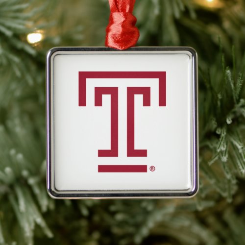 Temple University  Temple T Metal Ornament