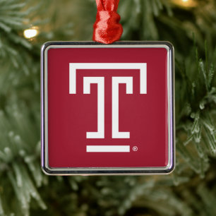 Temple University   Temple T Metal Ornament