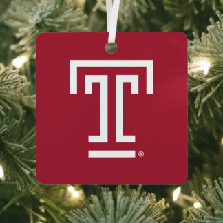 Temple University | Temple T Metal Ornament