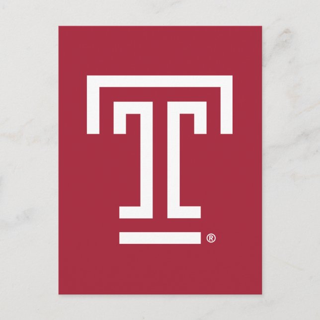 Temple University | Temple T Postcard (Front)