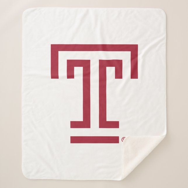 Temple University | Temple T Sherpa Blanket (Front)