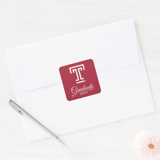 Temple University | Temple T Square Sticker (Envelope)
